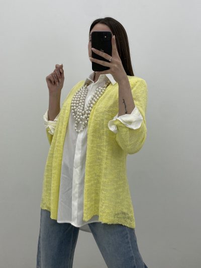 CHAQUETA PUNTO FINO AMARILLO