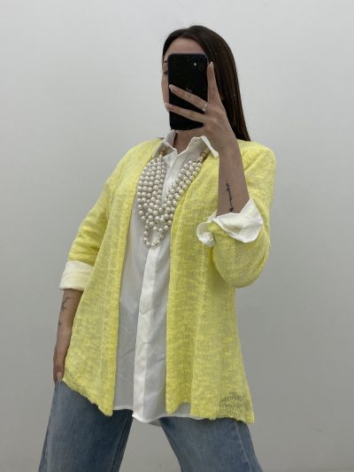Alternative view of CHAQUETA PUNTO FINO AMARILLO