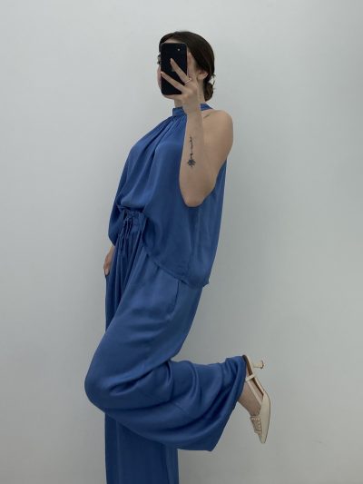 CONJUNTO DE RASO AZÚL