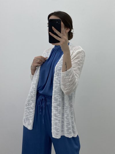 CHAQUETA PUNTO FINO BLANCO