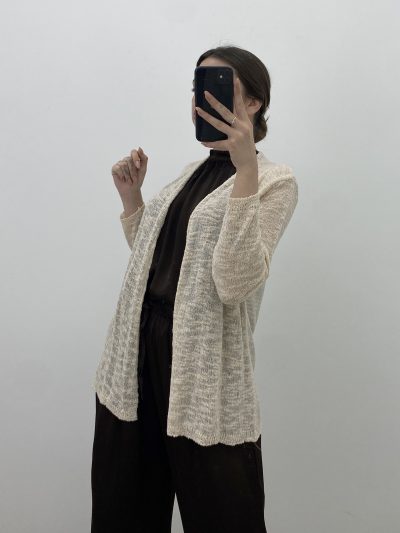 CHAQUETA PUNTO FINO BEIGE