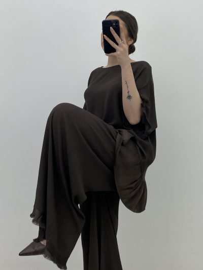 CONJUNTO CREP MARRÓN