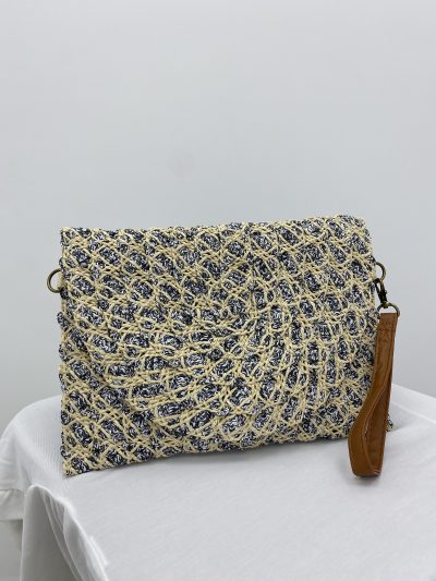 BOLSO EFECTO RAFIA MARINO