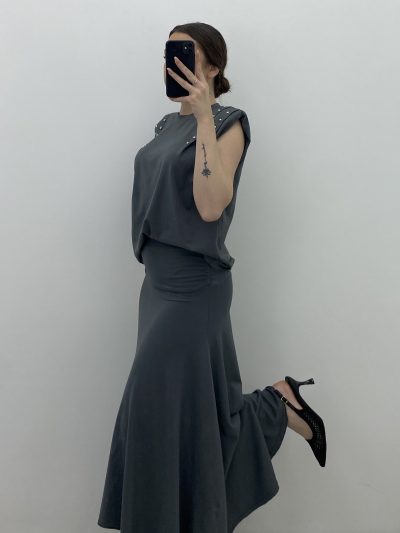 Alternative view of FALDA ALGODÓN GRIS