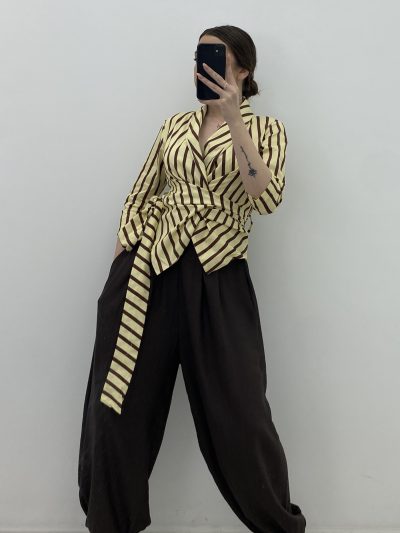 Alternative view of PANTALÓN GOMA TOBILLO MARRÓN