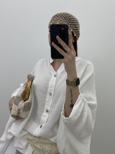 GORRO TIPO GANCHILLO TAUPE