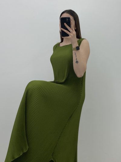 Alternative view of VESTIDO PLISADO VERDE