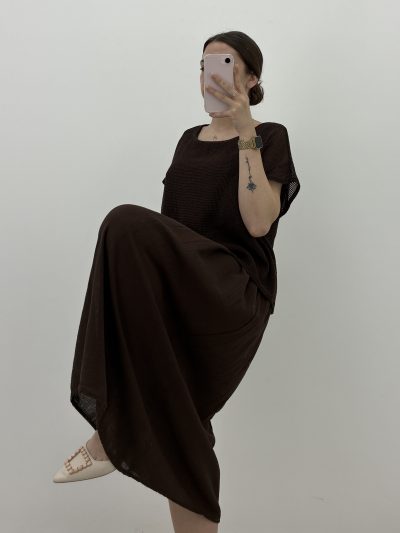 VESTIDO CAMISETA MARRÓN