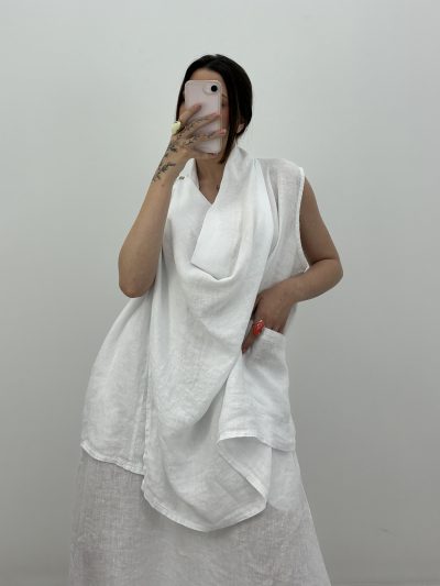 Alternative view of BLUSA BOTÓN BLANCA, 100% LINO