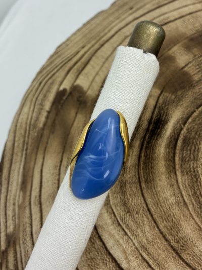 ANILLO ÓVALO AZÚL