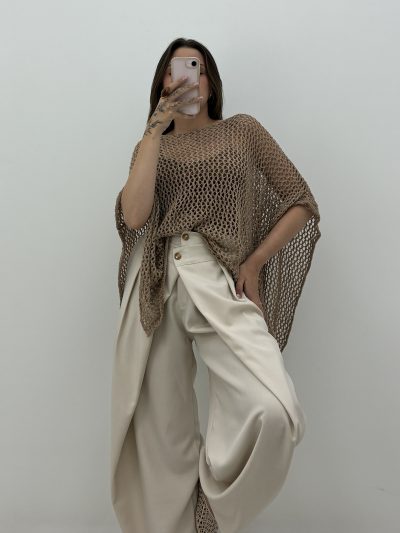 PANTALÓN CINTURA CRUZADA BEIGE