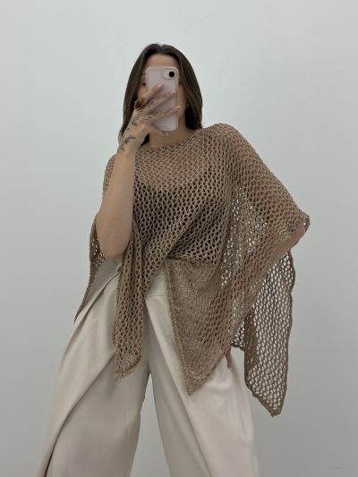 PONCHO CALADO CAFÉ