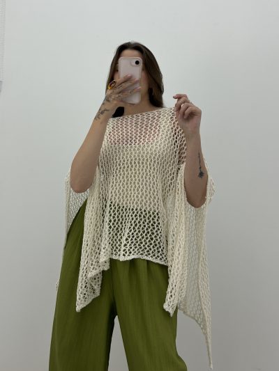 PONCHO CALADO CREMA