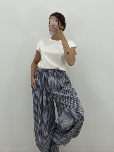PANTALÓN VICHY BOMBACHO MARINO