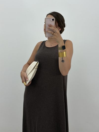 Alternative view of VESTIDO CRETA MARRÓN