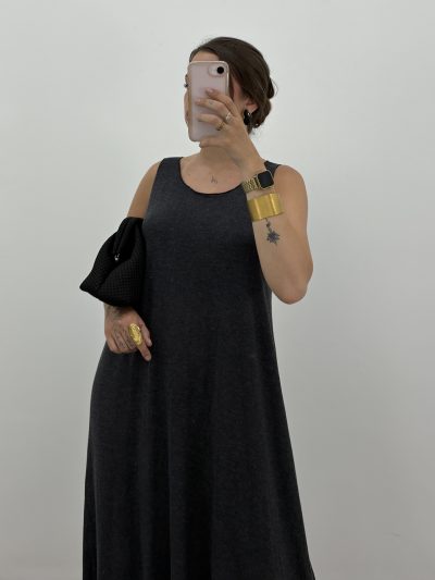 Alternative view of VESTIDO CRETA GRIS ANTRACITA