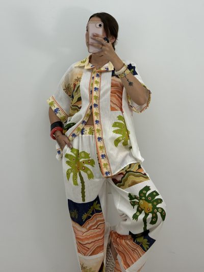 CONJUNTO CAMISA Y PANTALÓN ESTAMPADO PAISAJE