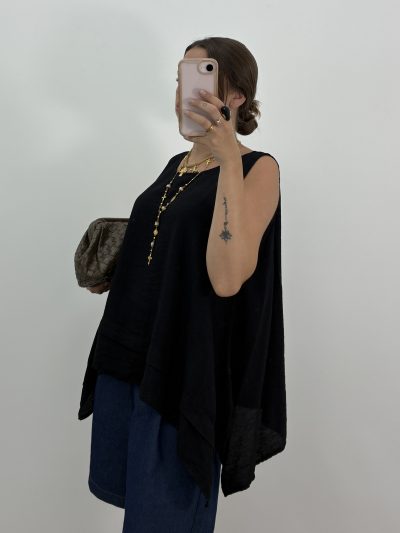 Alternative view of BLUSA ASIMÉTRICA NEGRO
