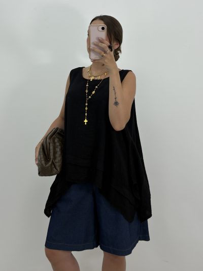 BLUSA ASIMÉTRICA NEGRO