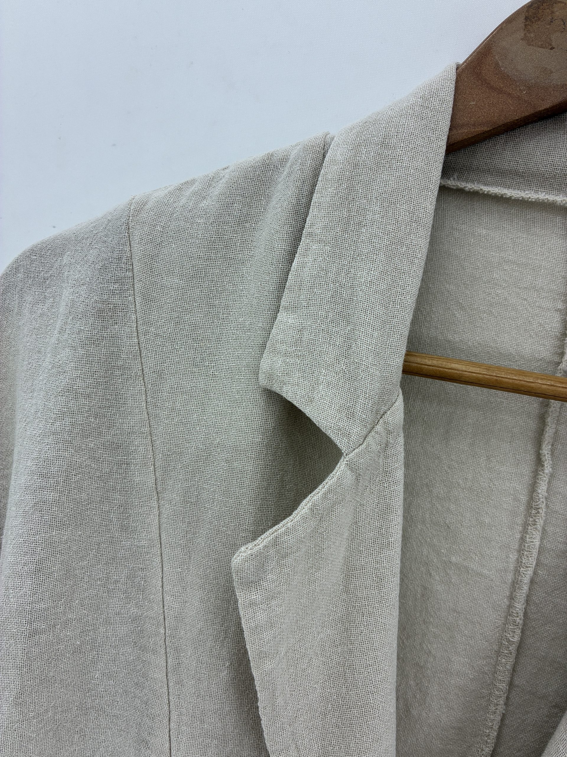 CHAQUETA ALGODÓN MANGA MURCIÉLAGO BEIGE - Imagen 4