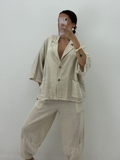 PANTALÓN BAGGY BEIGE 100% ALGODÓN