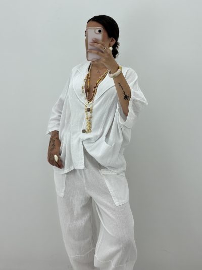PANTALÓN BAGGY BLANCO 100% ALGODÓN