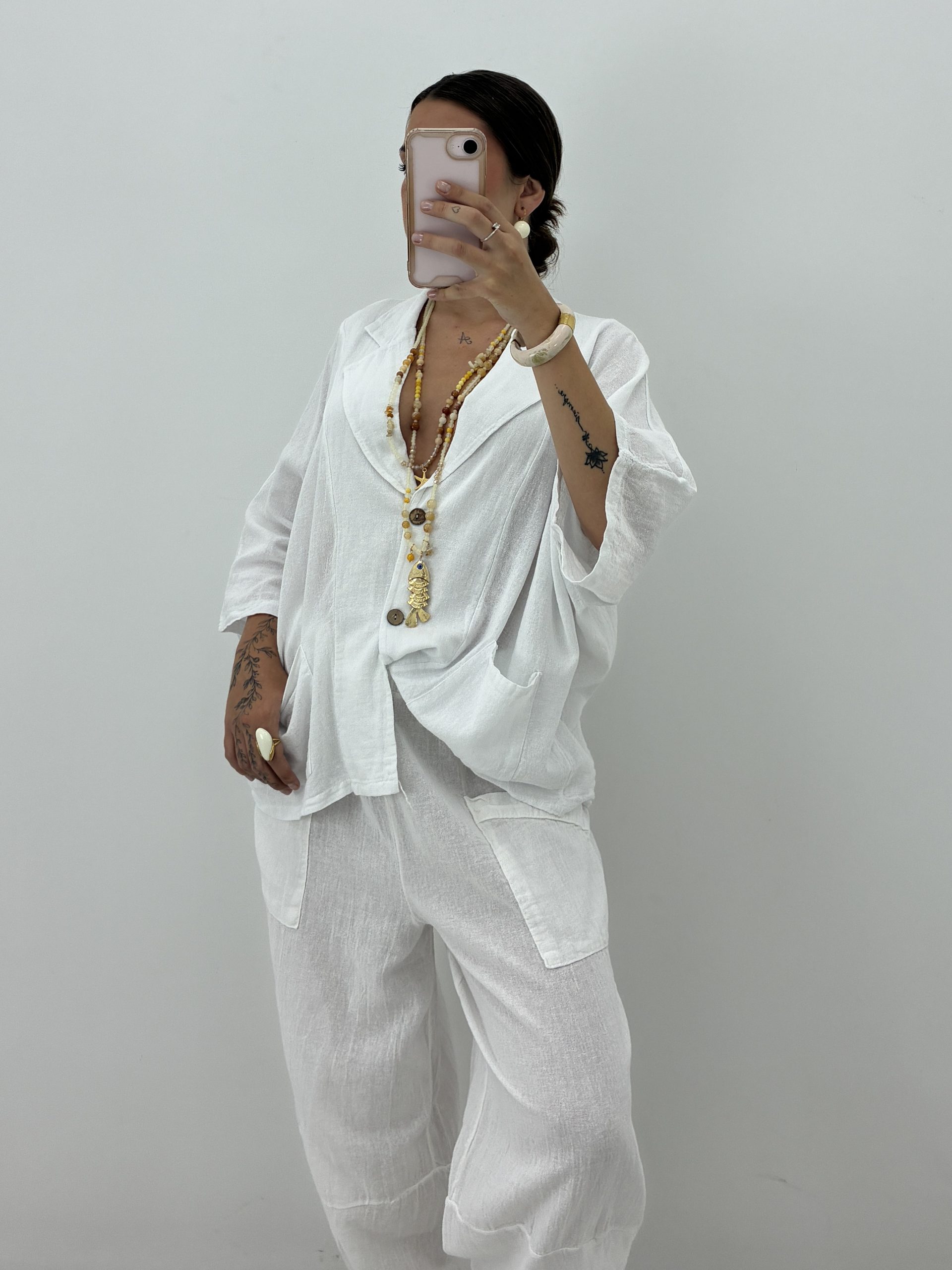 PANTALÓN BAGGY BLANCO 100% ALGODÓN