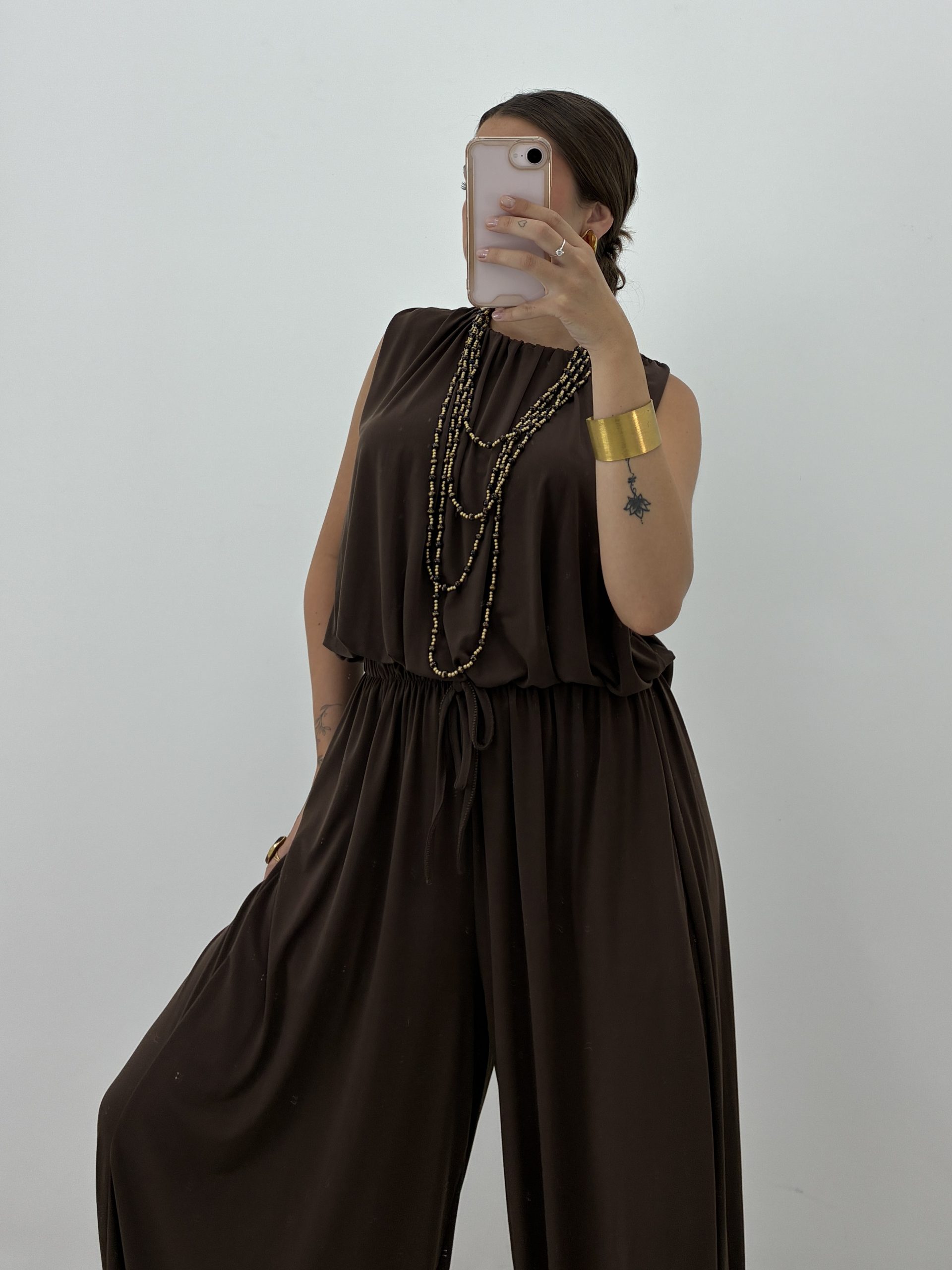 PANTALÓN LICRA FRÍA BOMBACHO MARRÓN - Imagen 3