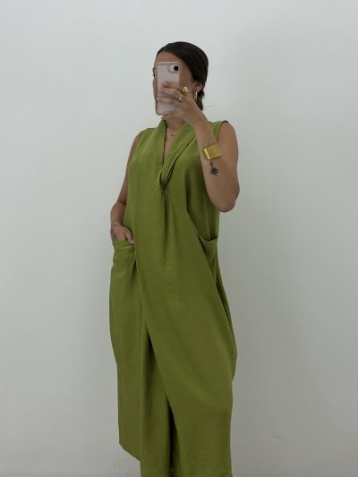 Alternative view of VESTIDO LIMA CUELLO CASCADA