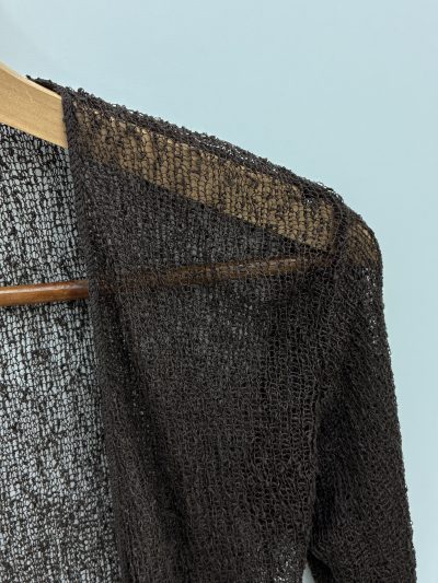 Alternative view of CHAQUETA BOLERO PUNTO FINO MARRÓN