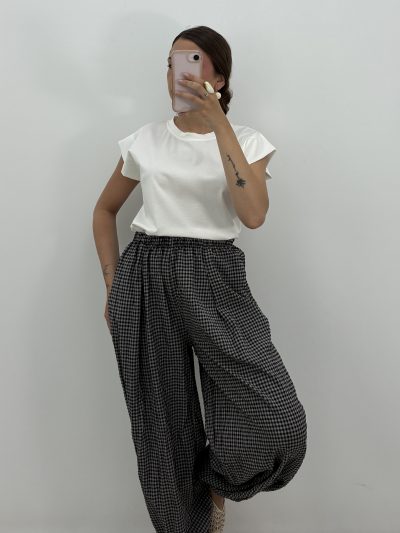 PANTALÓN VICHY BOMBACHO NEGRO