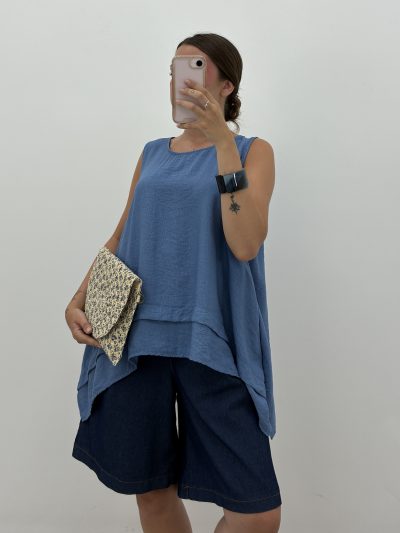 BLUSA ASIMÉTRICA DENIM