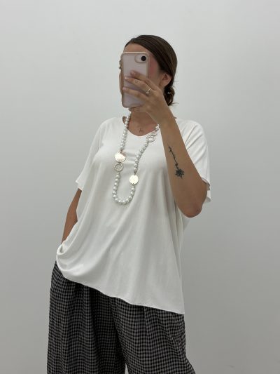 Alternative view of CAMISETA CUELLO PICO LICRA FRÍA BLANCO