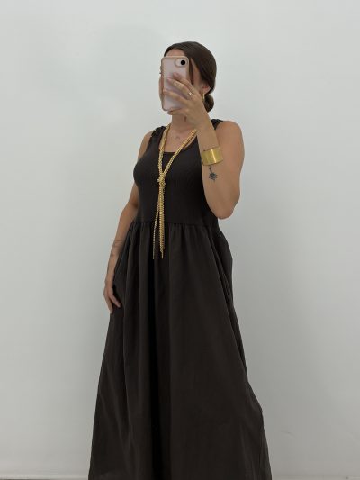 VESTIDO TACHAS CHOCOLATE