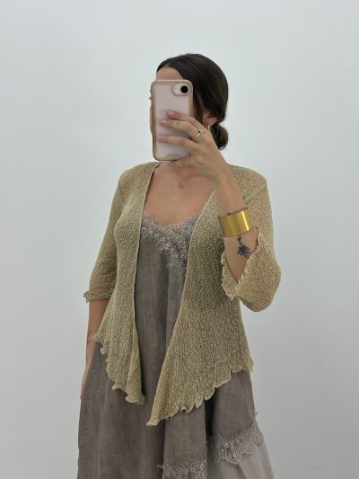 Alternative view of CHAQUETA BOLERO PUNTO FINO TAUPE