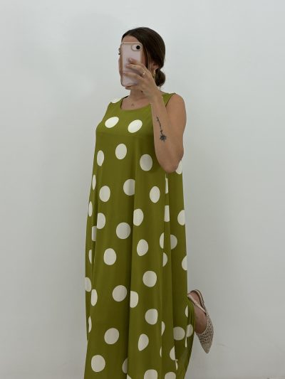 VESTIDO LUNARES VERDE OLIVA