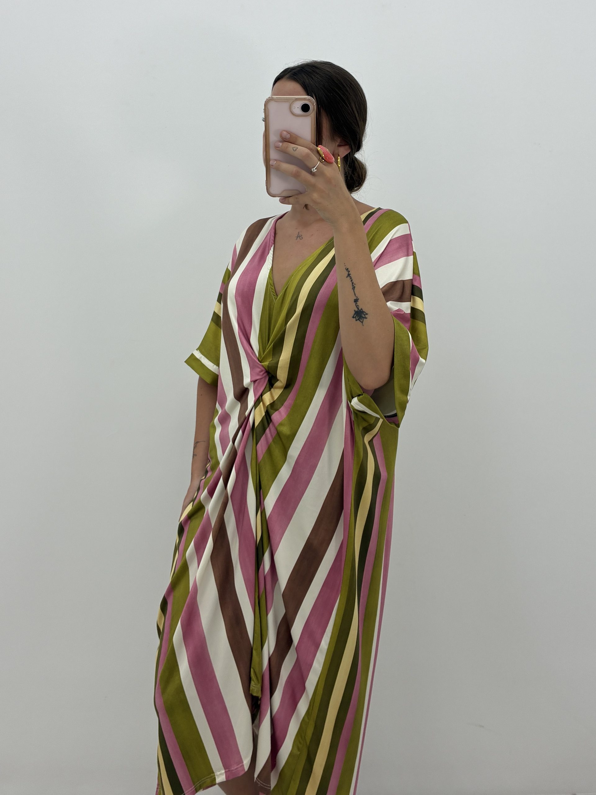 VESTIDO CAFTÁN RAYAS - Imagen 4
