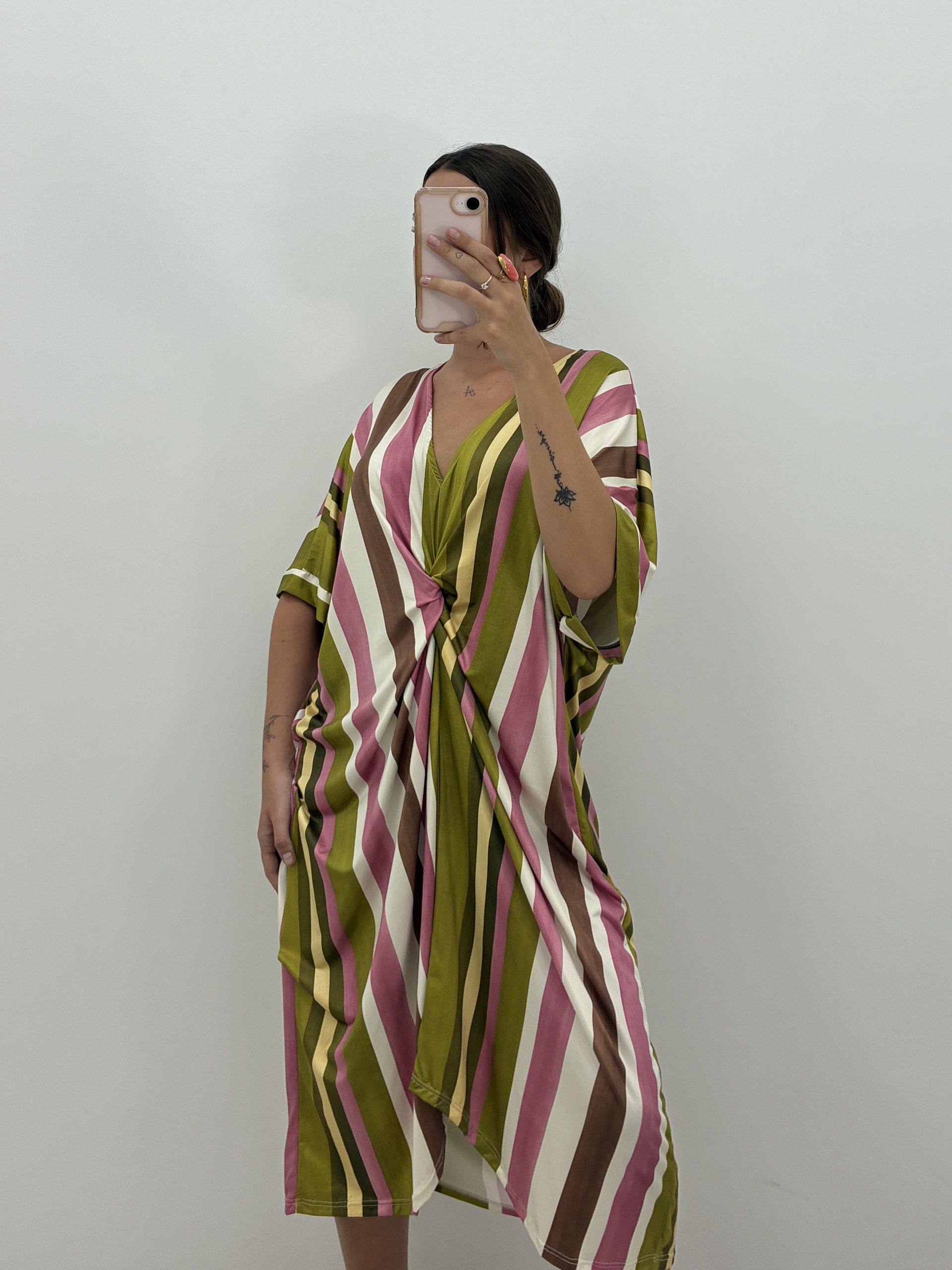 VESTIDO CAFTÁN RAYAS - Imagen 2