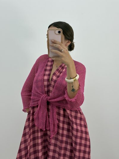 Alternative view of CHAQUETA BOLERO PUNTO FINO FUCSIA