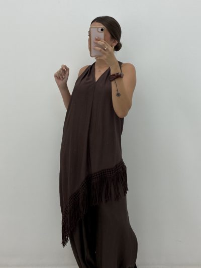 Alternative view of BLUSA TÚNICA FLECOS CHOCOLATE