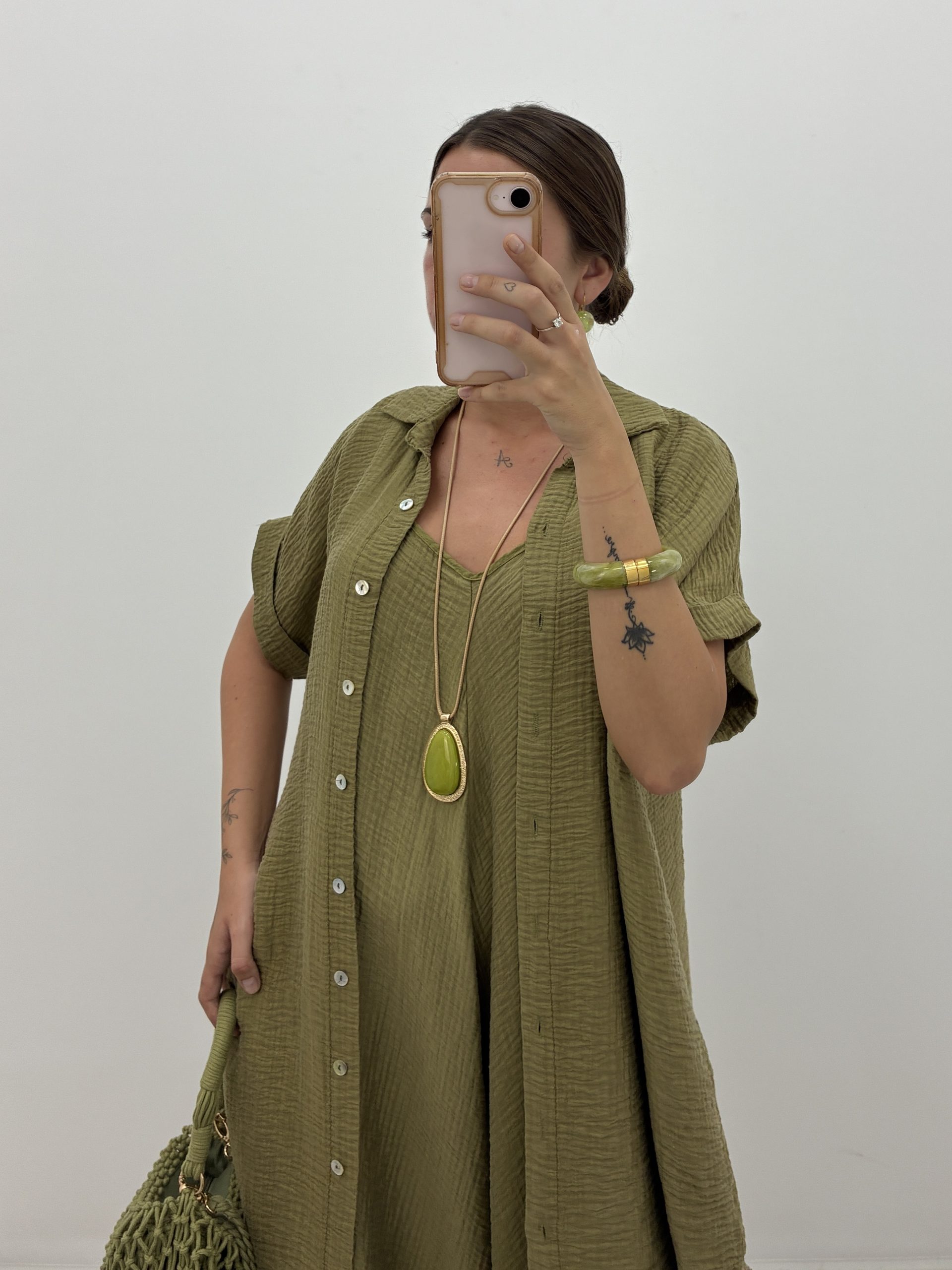 BLUSÓN CAMISERO MUSELINA KAKI - Imagen 4