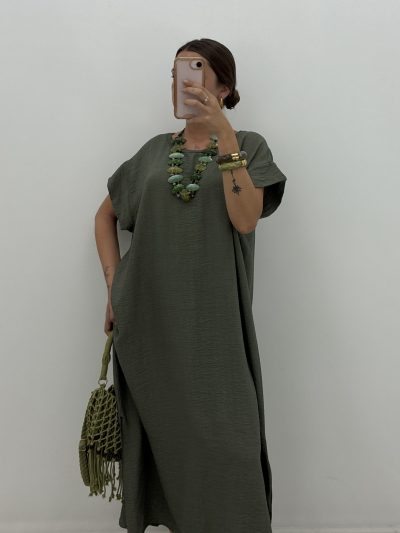 VESTIDO CURVI VERDE KAKI