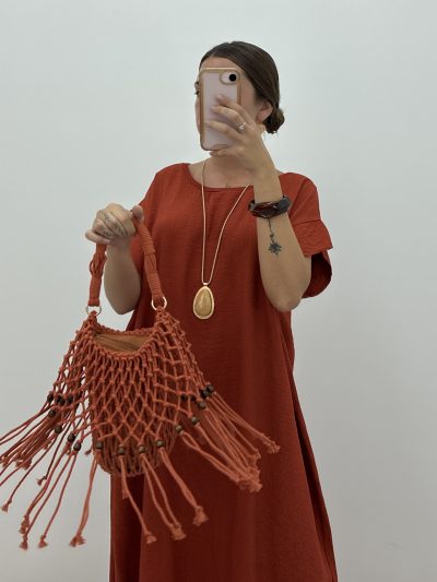 BOLSO MACRAMÉ TEJA