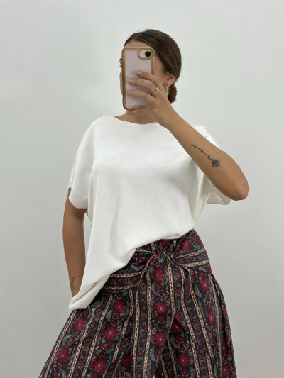 Alternative view of JERSEY OVERSIZE PUNTO FINO BLANCO