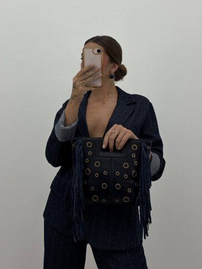 BOLSO BANDOLERA FLECOS MARINO