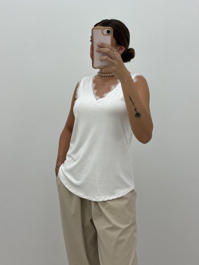 TOP LENCERO BLANCO CON ENCAJE