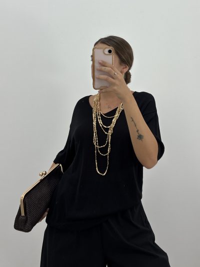 JERSEY PUNTO FINO ESCOTE PICO NEGRO