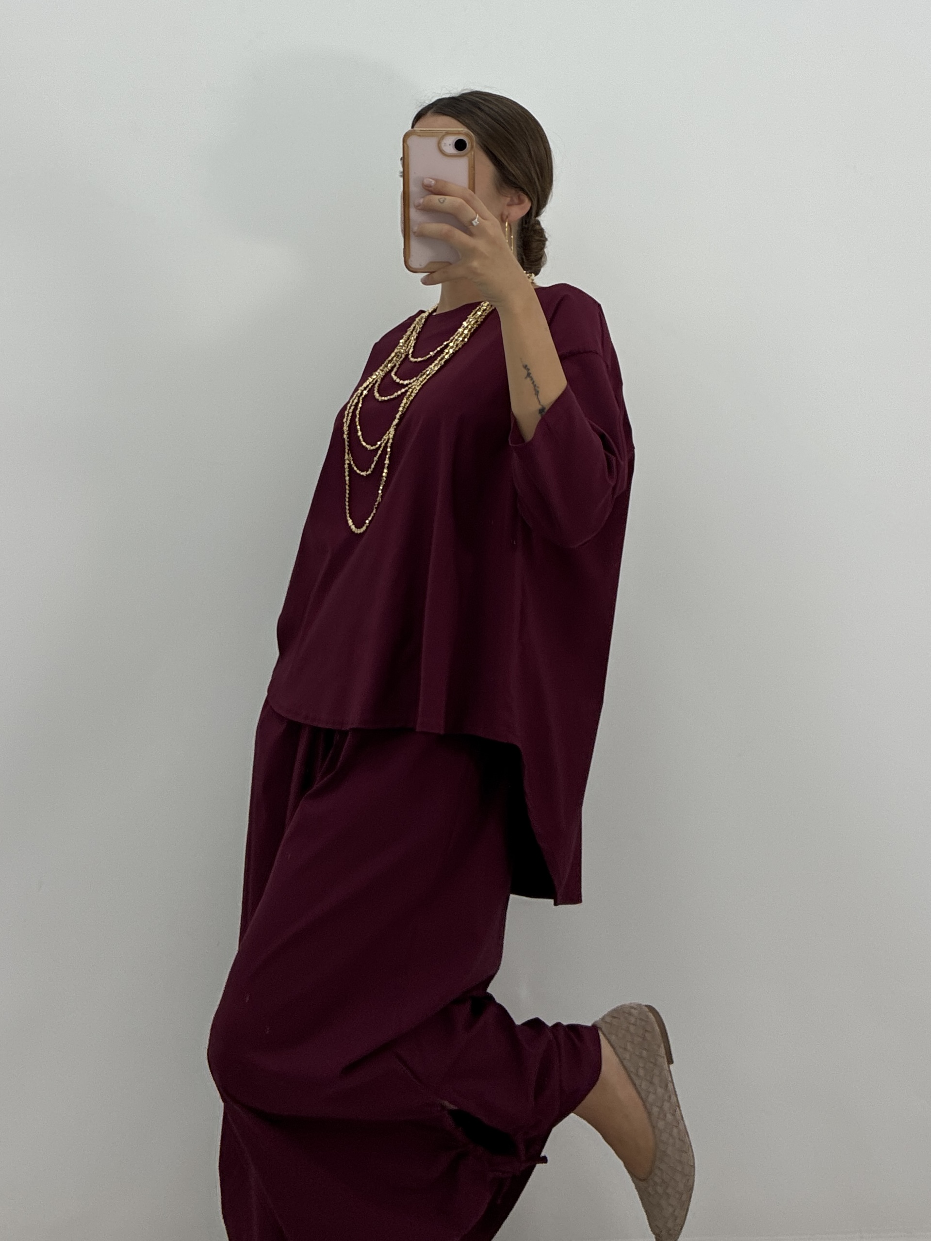 BLUSA OVERSIZE BURDEOS