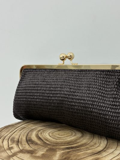 BOLSO CLUTCH RAFIA MARRÓN