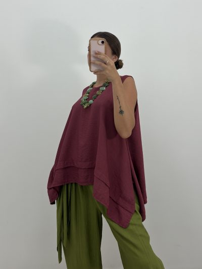 BLUSA ASIMÉTRICA GRANATE